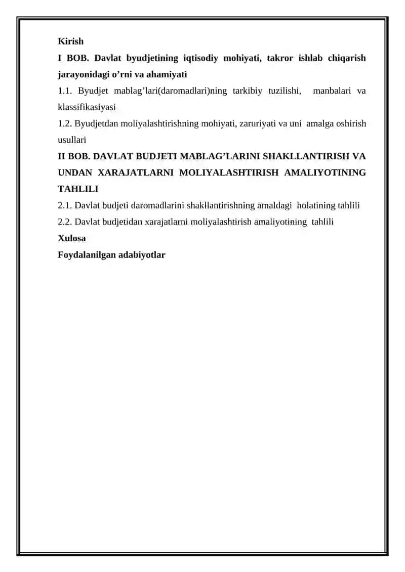 DAVLAT BYUDJETINING OMILLARI VA ULARNI SAMARADORLIGINI OSHIRISH YOʻLLARI 2
