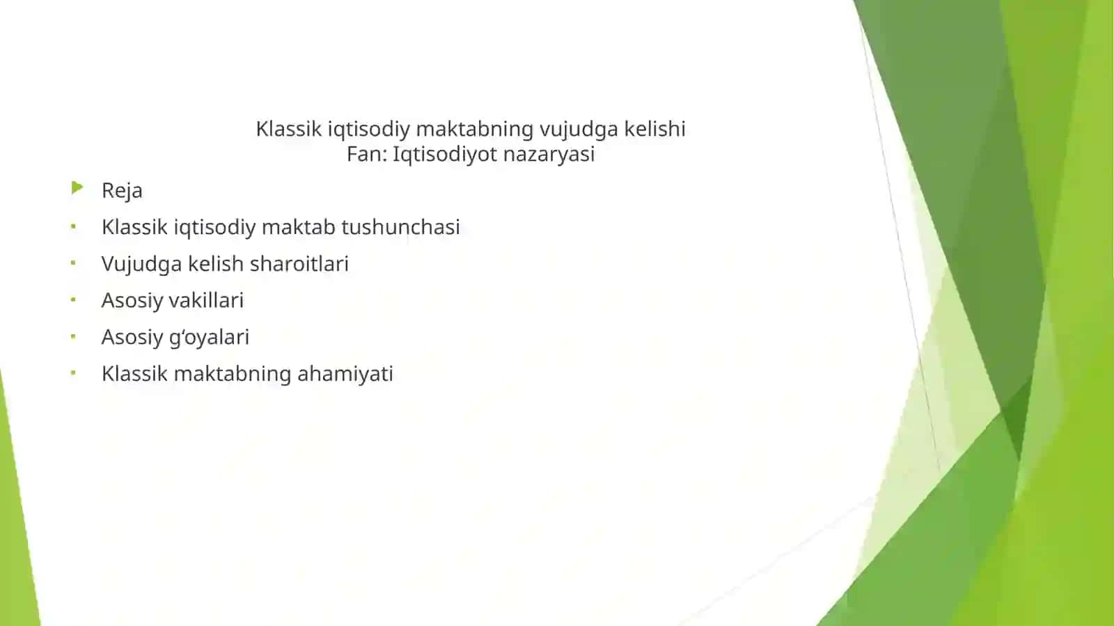 Klassik iqtisodiy maktabning vujudga kelishi 2