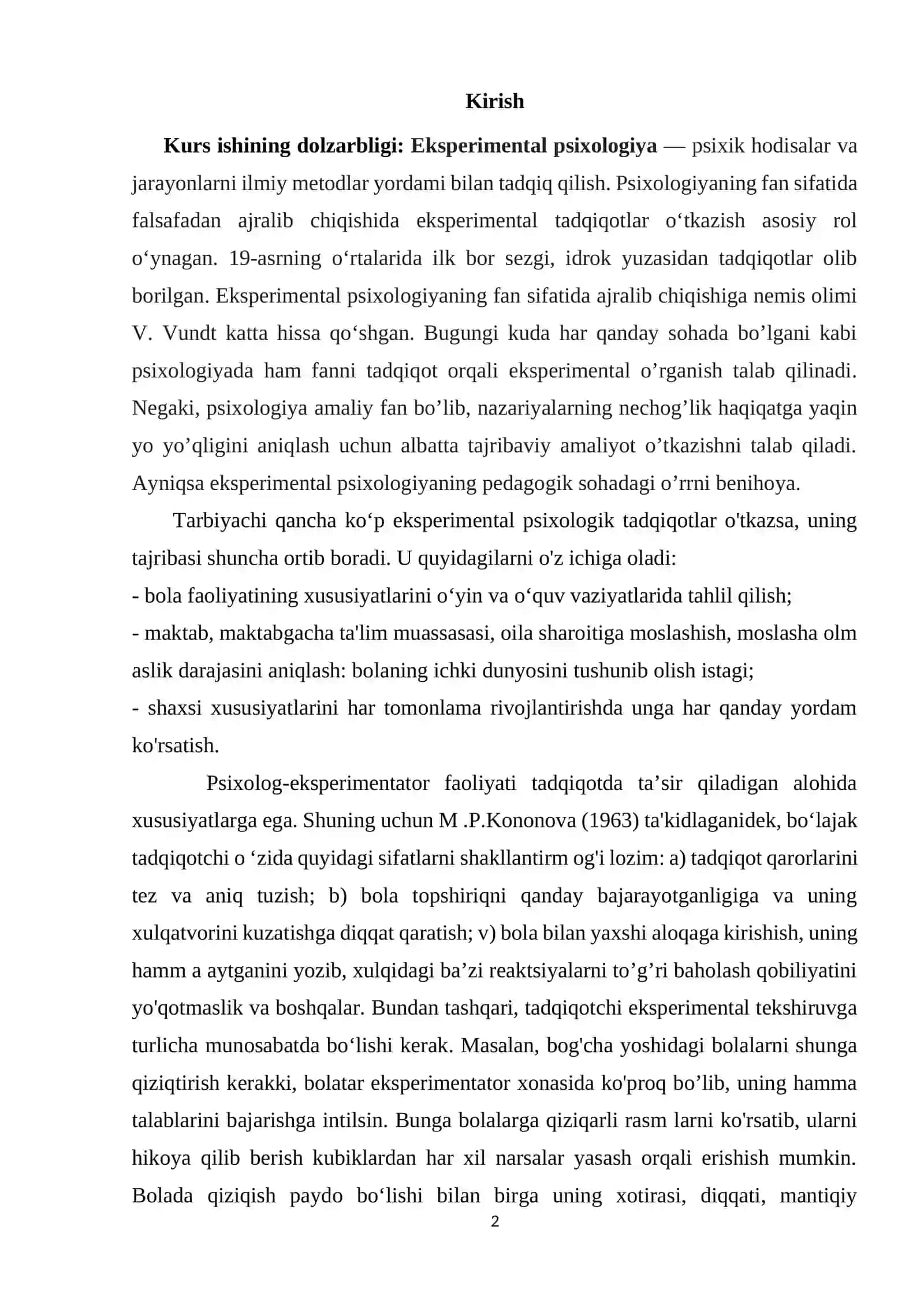Eksperimental psixologiyaning mustaqil fan sifatida shakllanishi 2