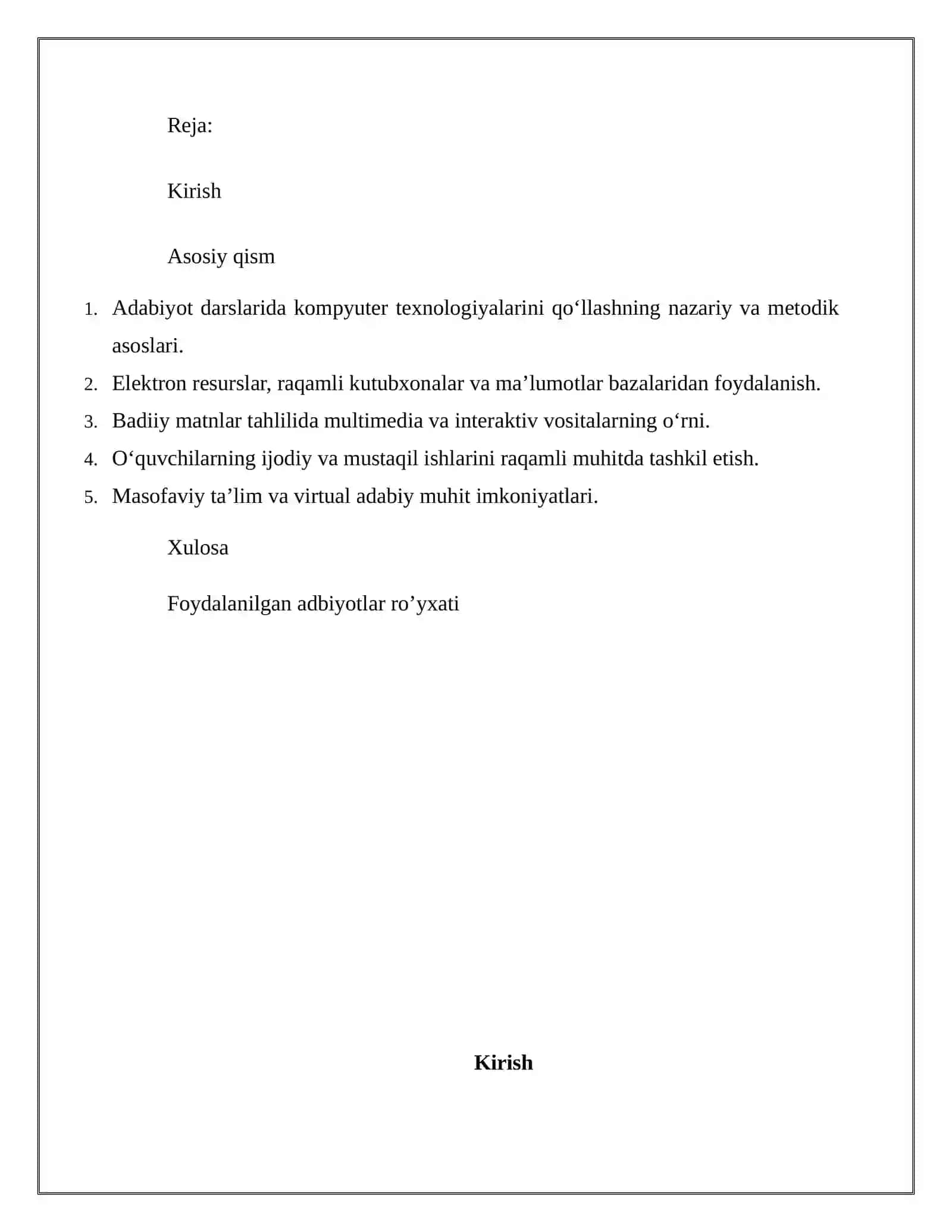 Adabiyot darslarida kompyuter texnologiyalarini qo‘llashning nazariy va metodik asoslari 2