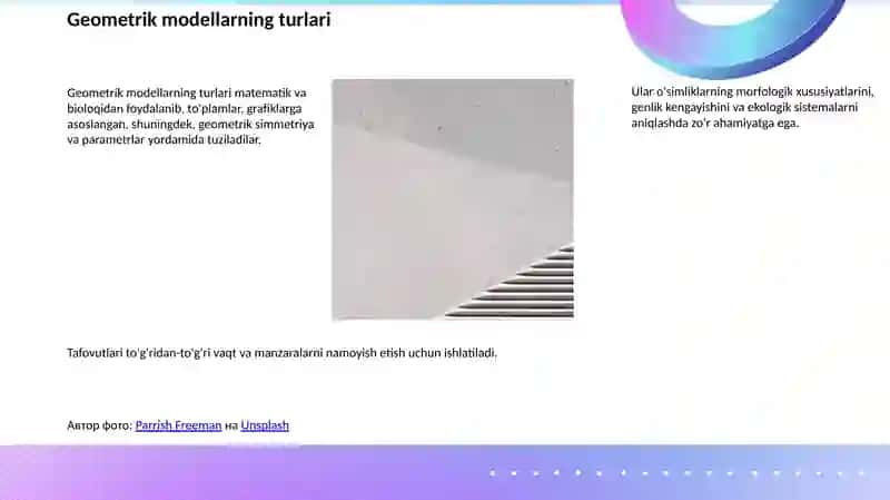 Biologiya va tabiiy fanlarda geometrik modellar 2