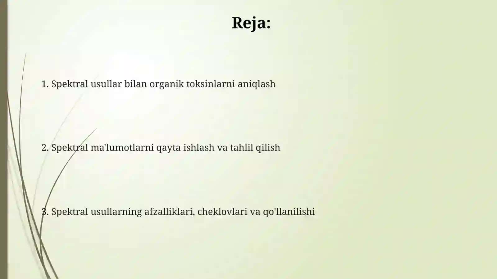 Organik zaharlarni tahlilida spektral usullarni qoʻllash 2