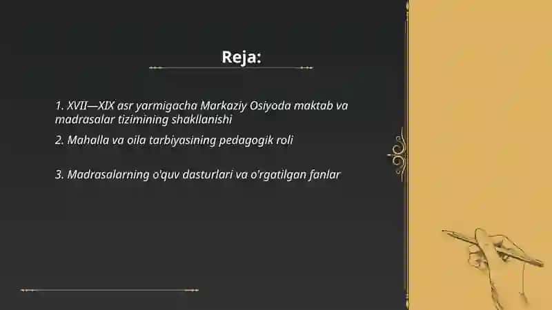 XVII asrdan XIX asr yarmigacha tarbiya maktab va pedagogik fikrlar rivoji 2