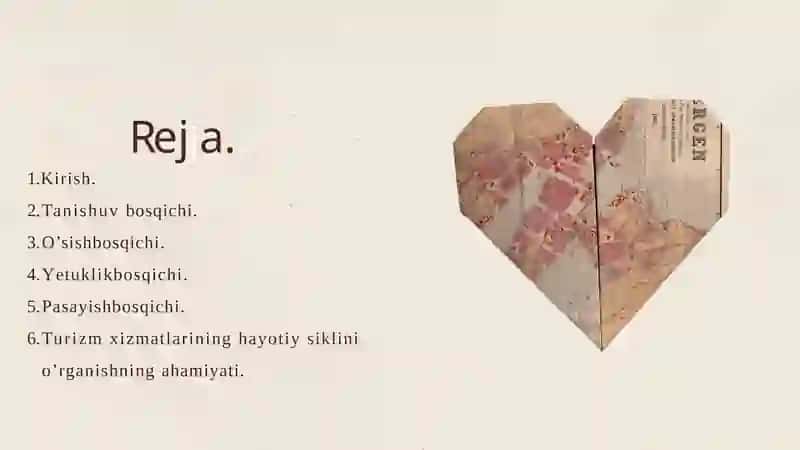Turizm xizmatlarining hayotiy sikli 2