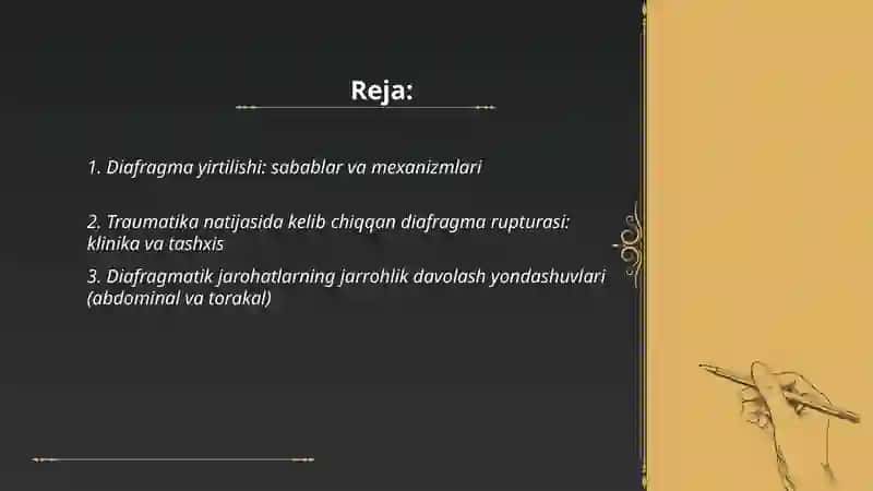 Diafragma, O'pka va bronxlar jarohatlari 2