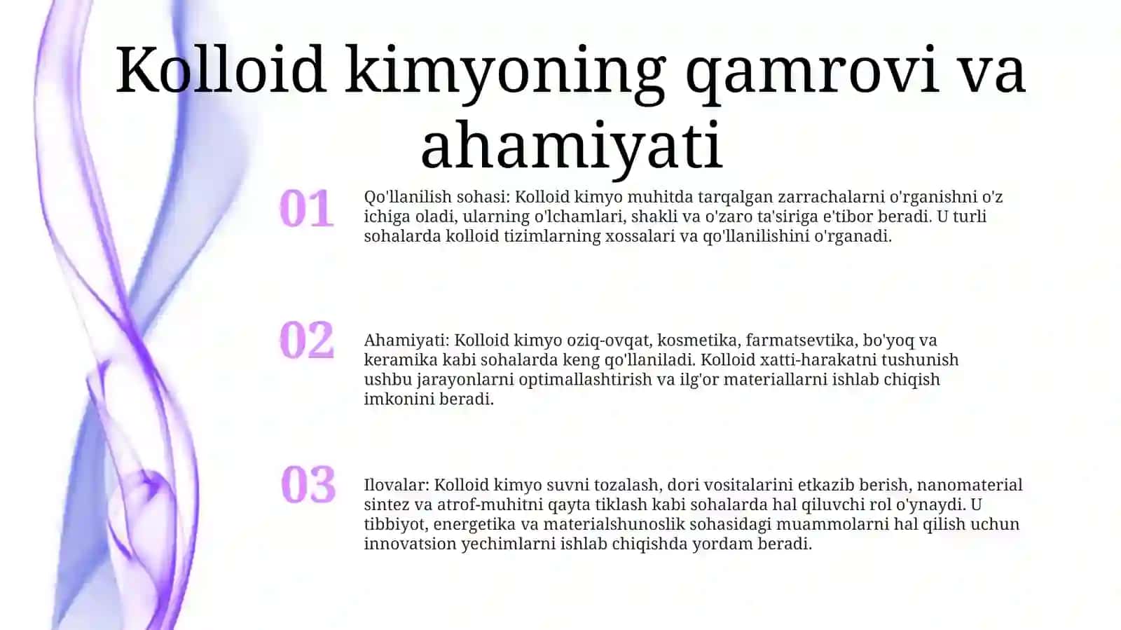 Kalloid Kimyo Fanining Maqsadi Va Vazifasi 2