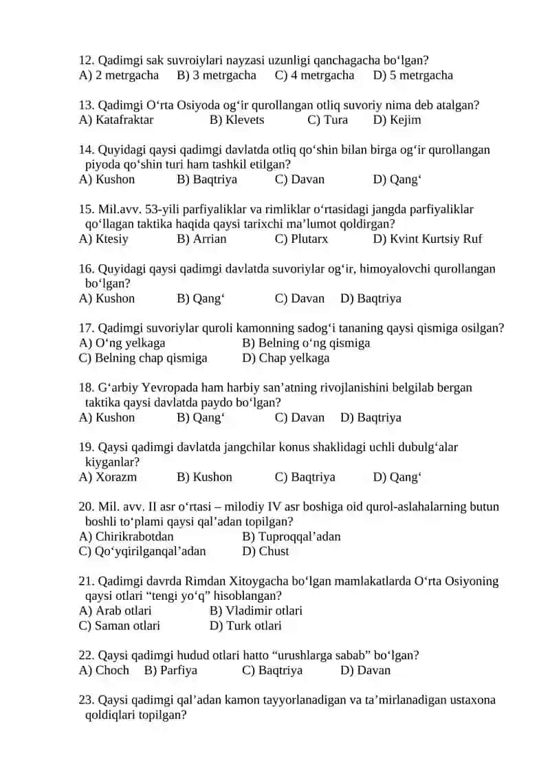 O‘zbеkistоndа hаrbiy ish vа sаn’аt tаriхi mахsus kursi 2