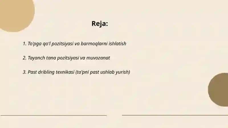 Basketbol o'yinida toʻpni boshqarish texnikasini oʻrgatish (To'pni olib yurish) 2