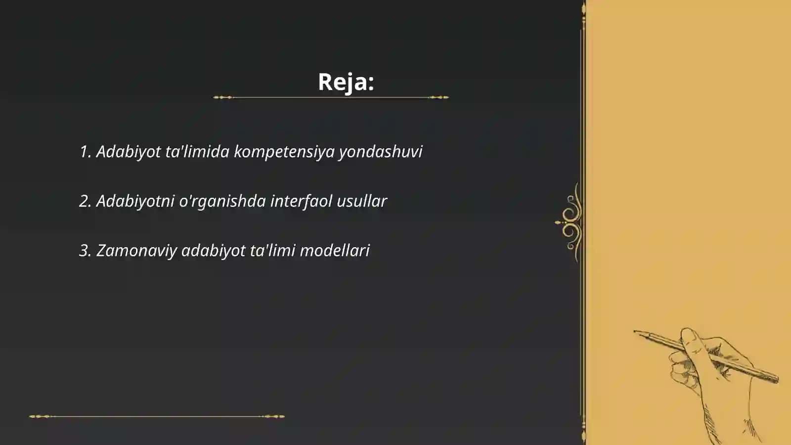 Adabiyot òqitish metodikasiga oid yangi adabiyotlar obzorini tuzish 2
