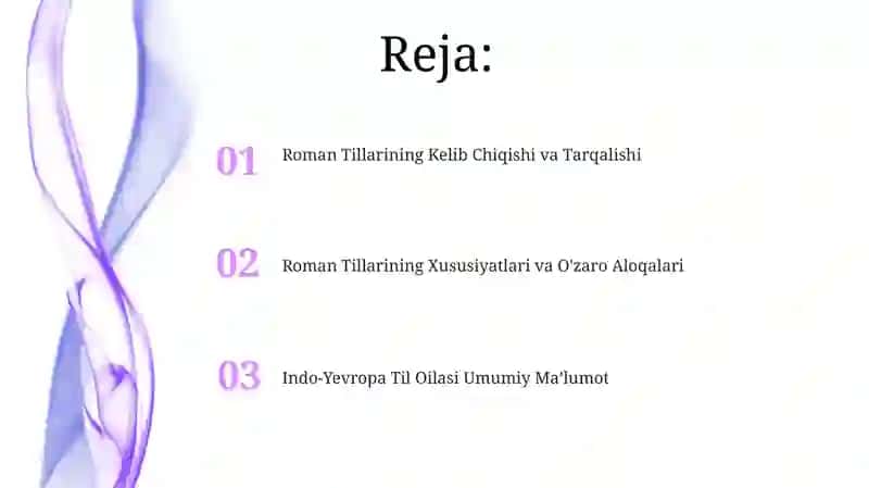 Til oilalari: Hind-Yevropa tillari oilasi. Roman tillari 2