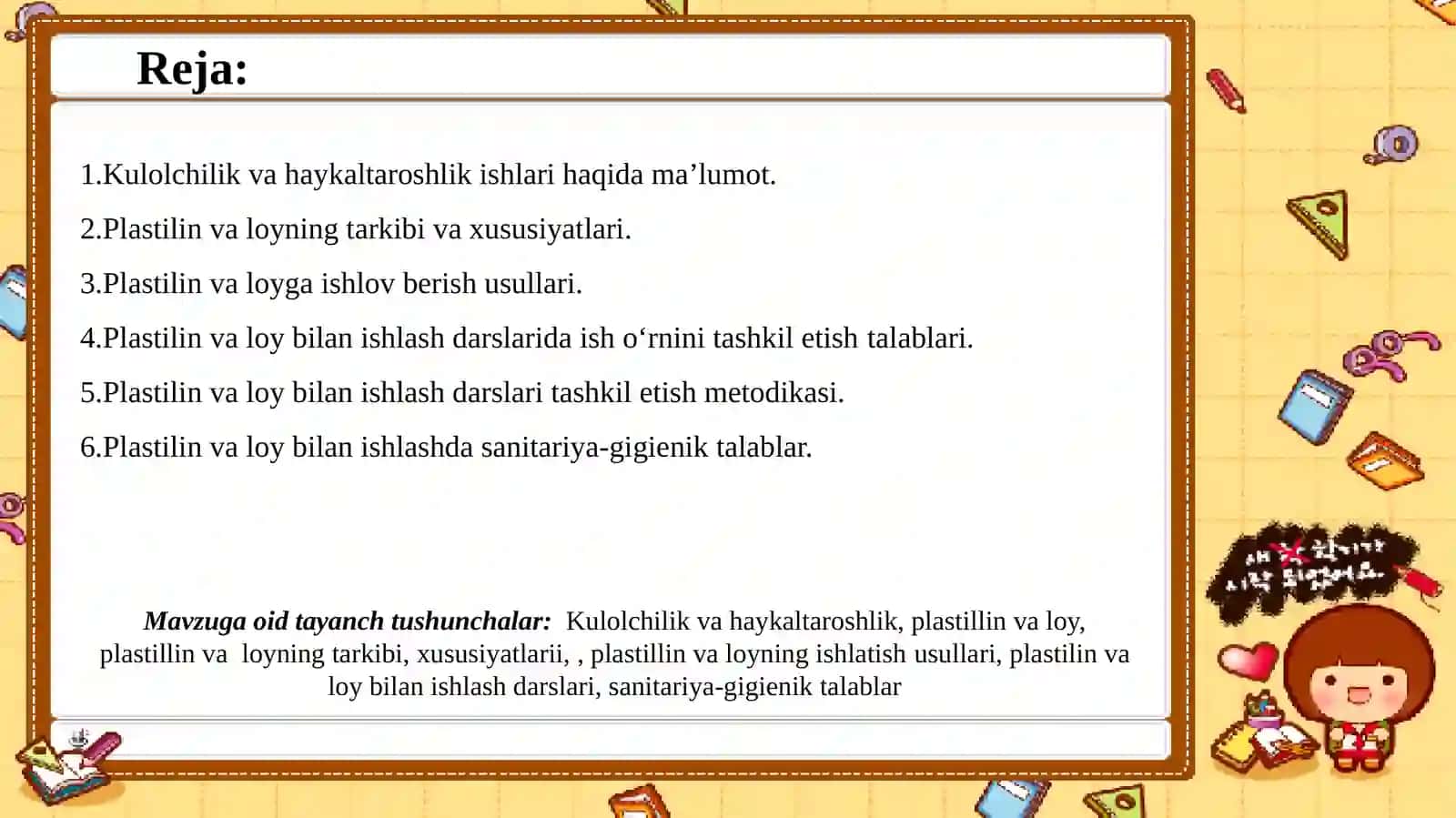 PLASTILIN VA LOY BILAN ISHLASH DARSLARINI TASHKIL ETISH METODIKASI 2