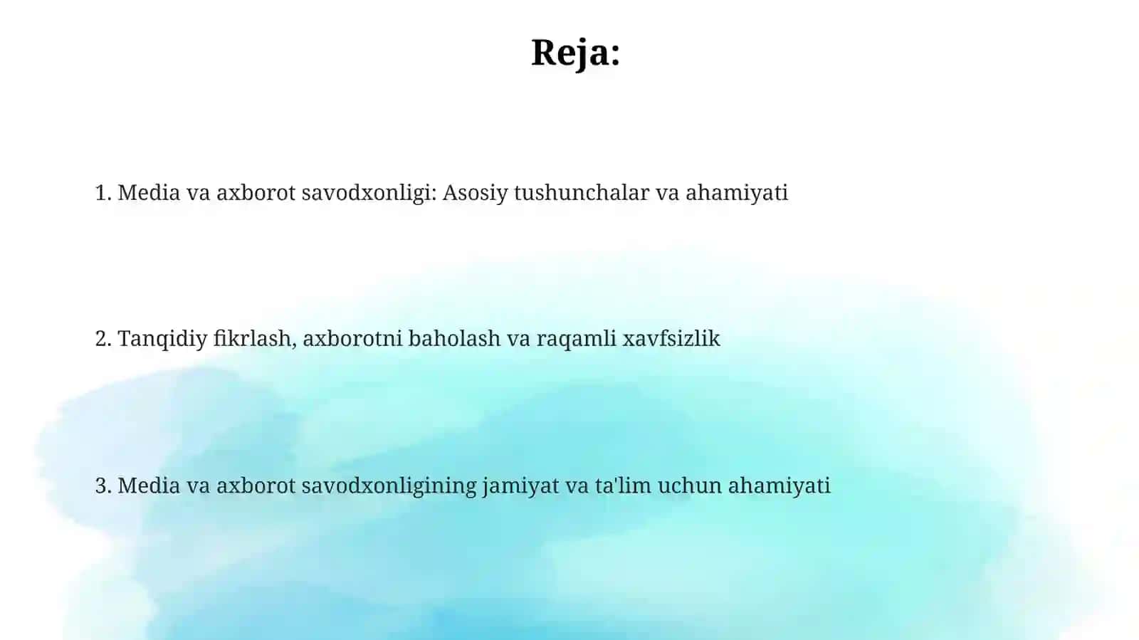 Media va axborot savodxonligi 2