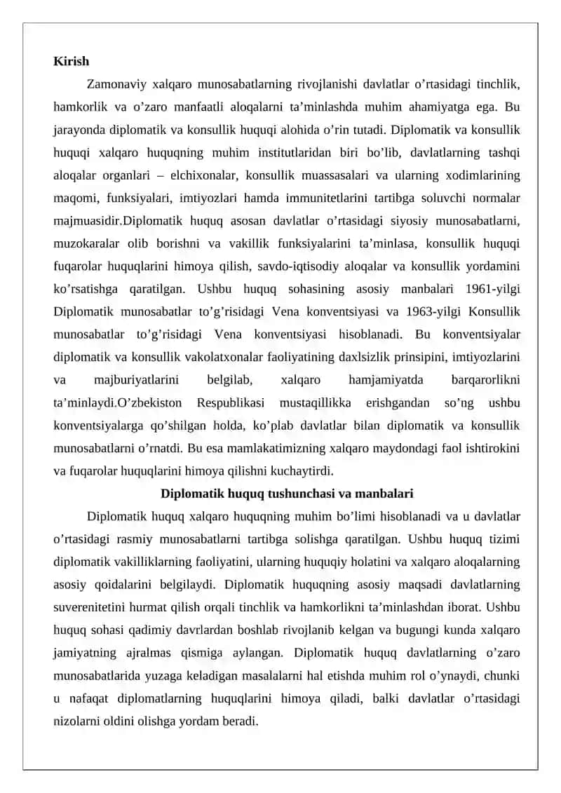 Diplomatik va konsullik huquqi 2