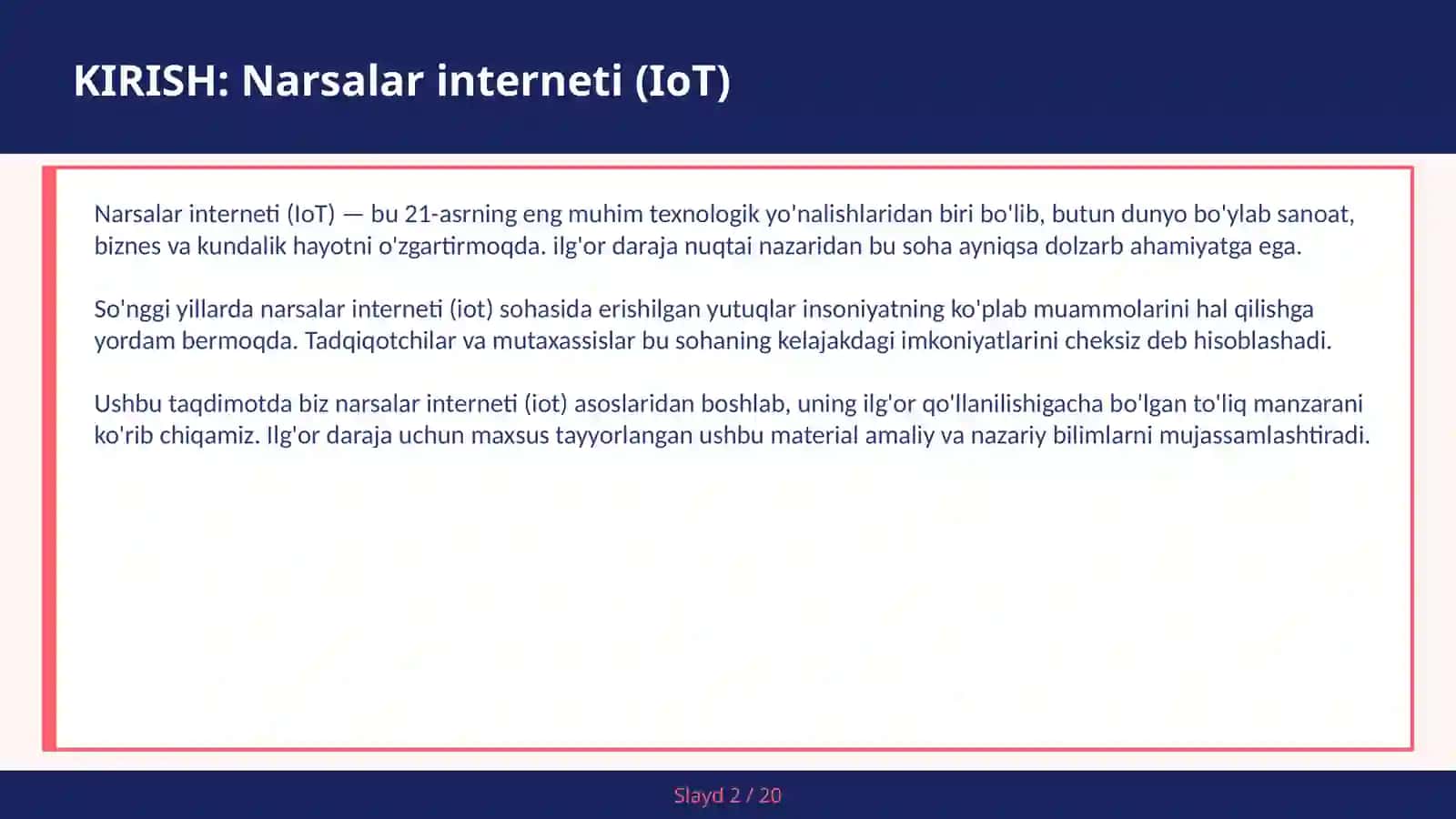 Narsalar Interneti (IoT) 2