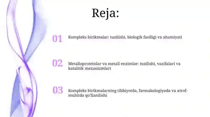 Kompleks birikmalar-biologik faol birikmalar 2