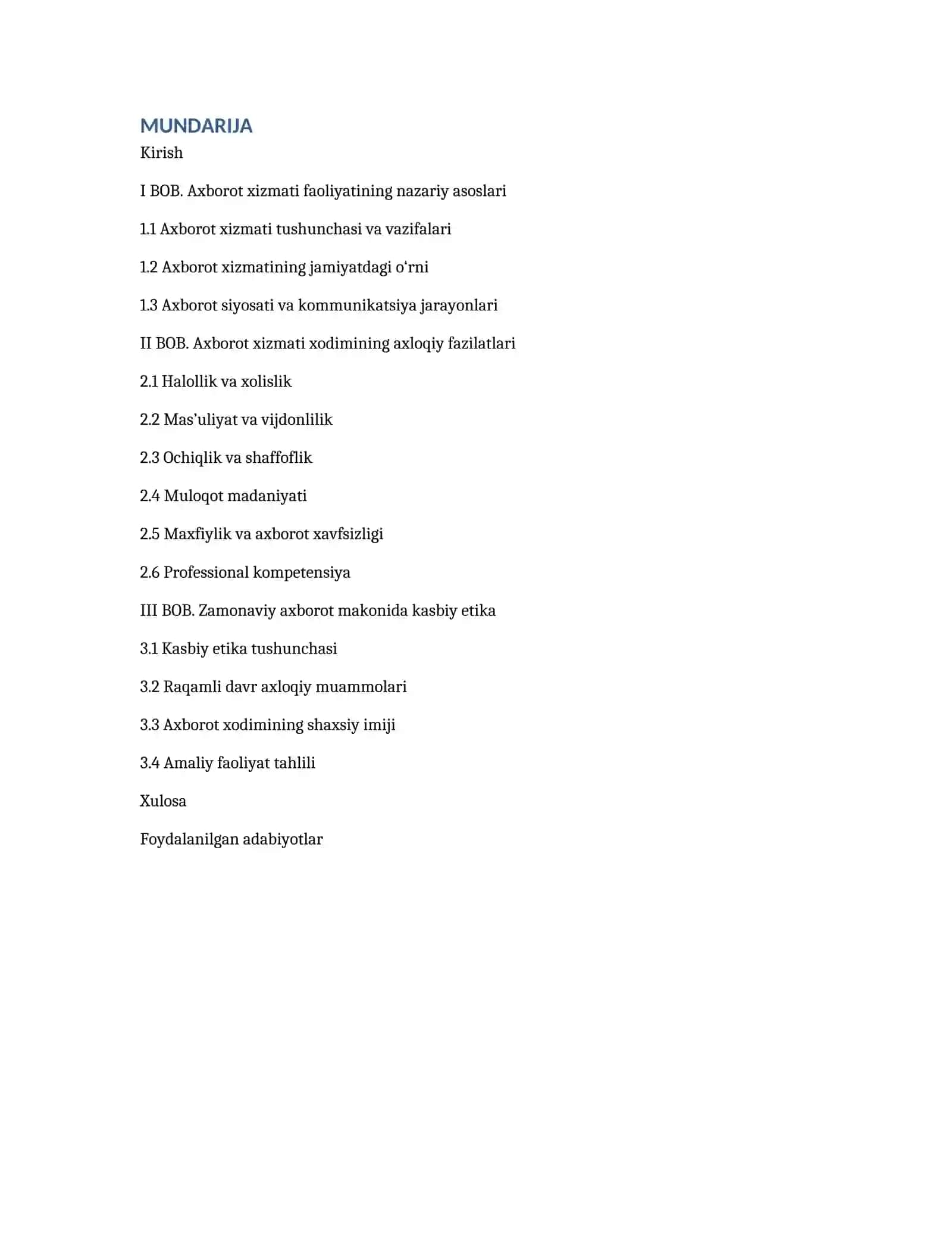 Axborot xizmati xodimining axloqiy fazilatlari 2
