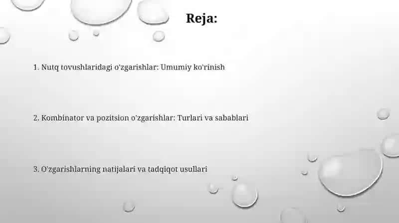 Nutq tovushlarining o'zgarishlari.Kombinator va pozitsion o'zgarishlari 2