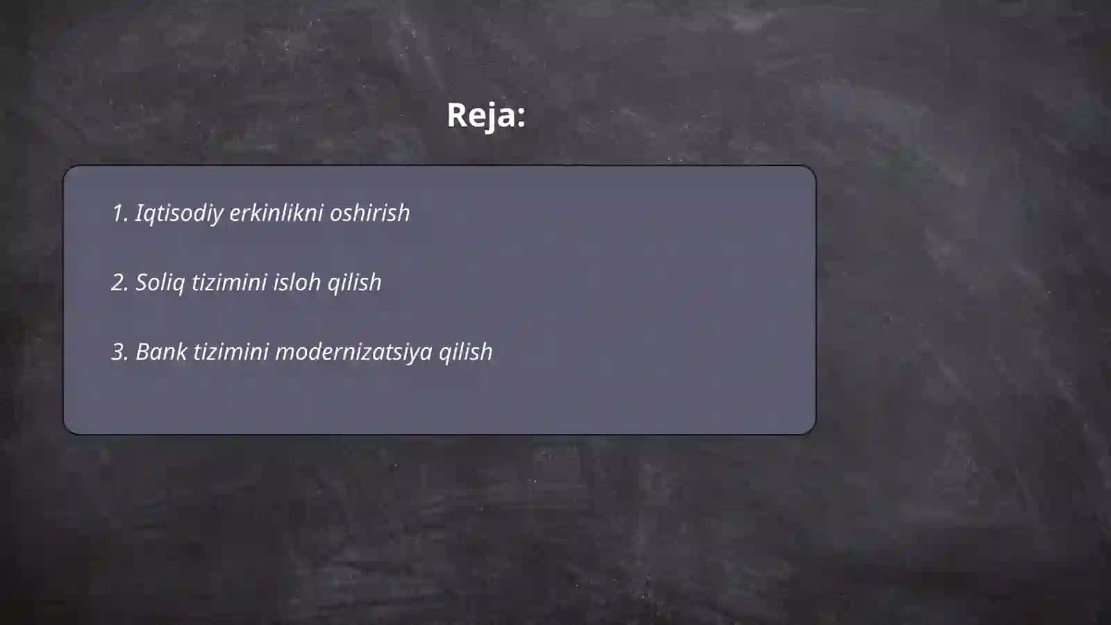 O'zbekistonda 2016 yildan 2024 yilgacha iqtisodiy islohotlar 2
