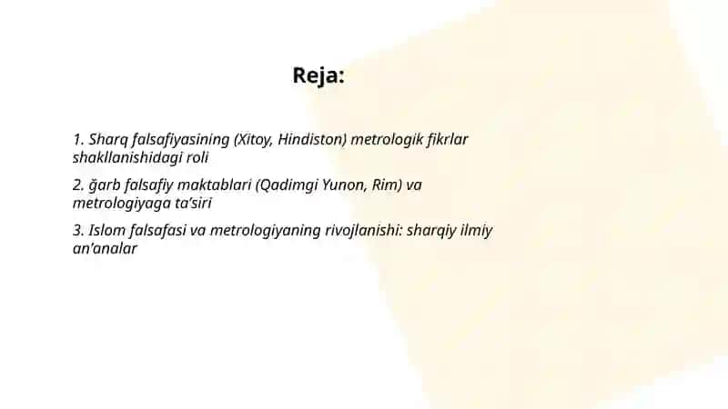 Metrologiyaning fan sifatida shakllanishida sharq va ğarb fasafasining tutgan oʻrni 2
