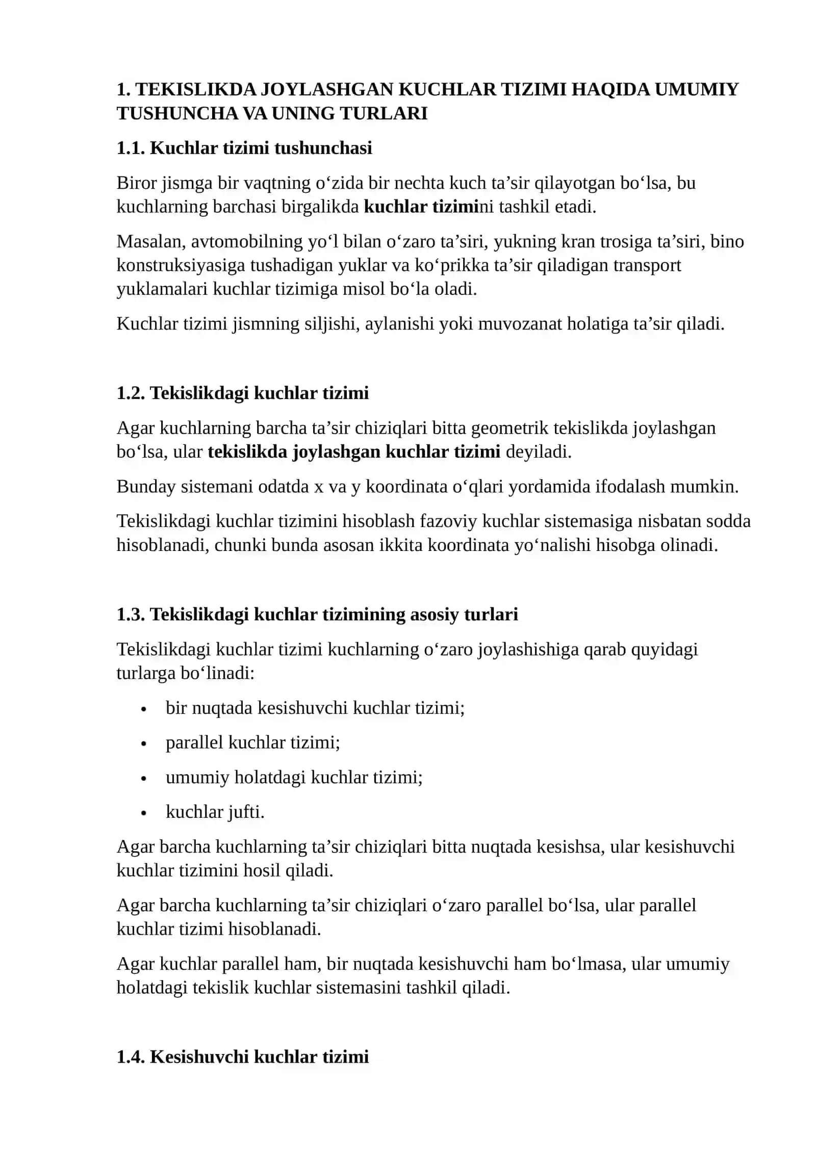 TEKISLIKDA JOYLASHGAN KUCHLAR TIZIMI, EKVIVALENT JUTLAR HAQIDA TEOREMA 2