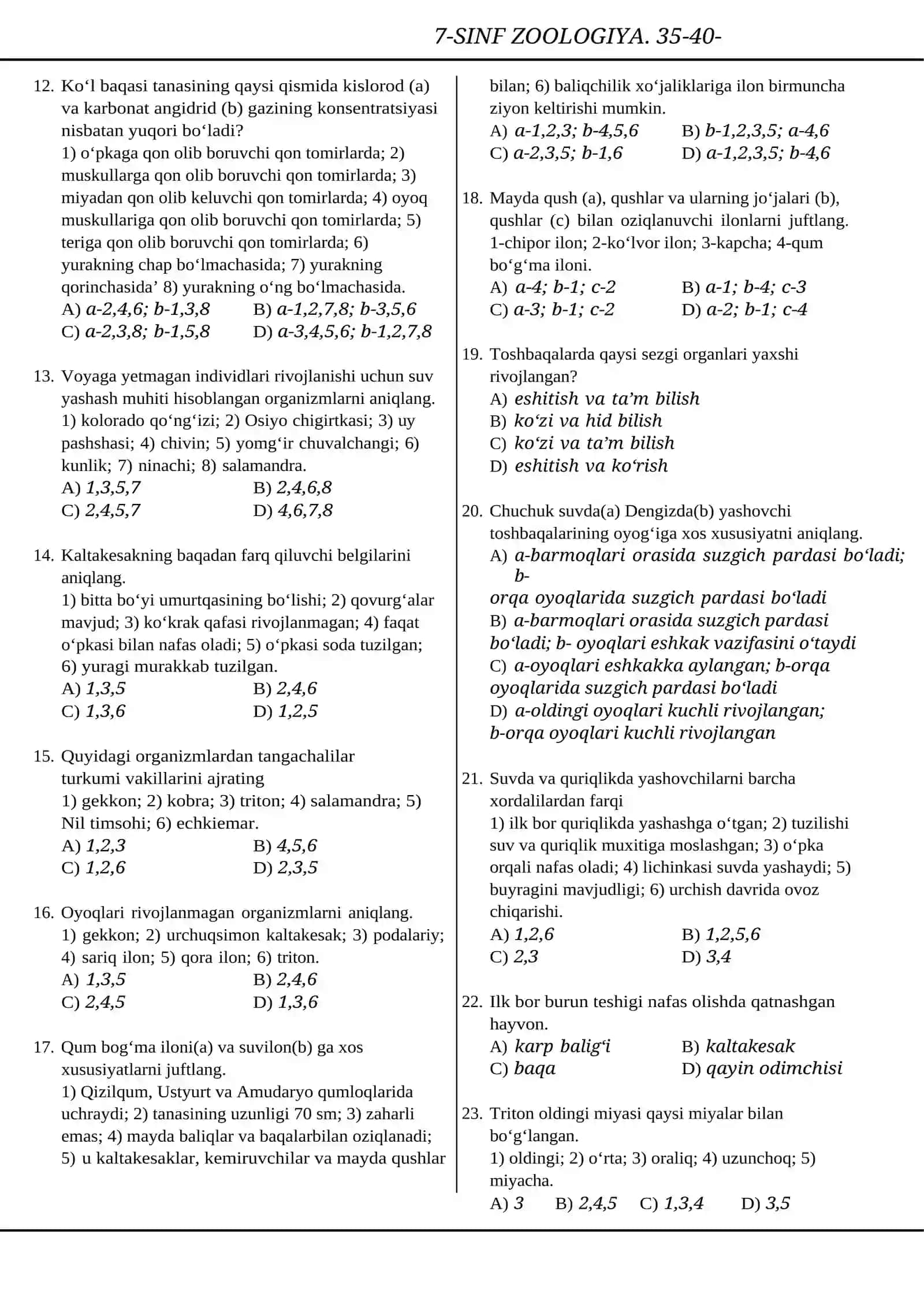 7-SINF ZOOLOGIYA. 35-40-MAVZULAR 2