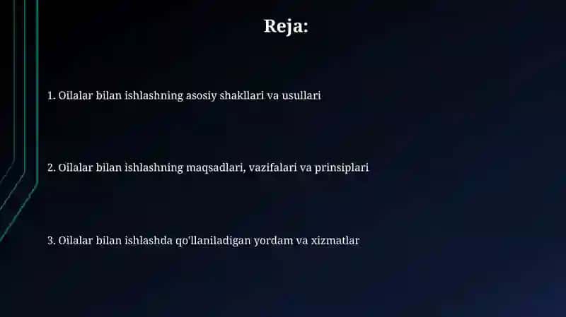 Oila bilan ishlashning asosiy shakllari 2