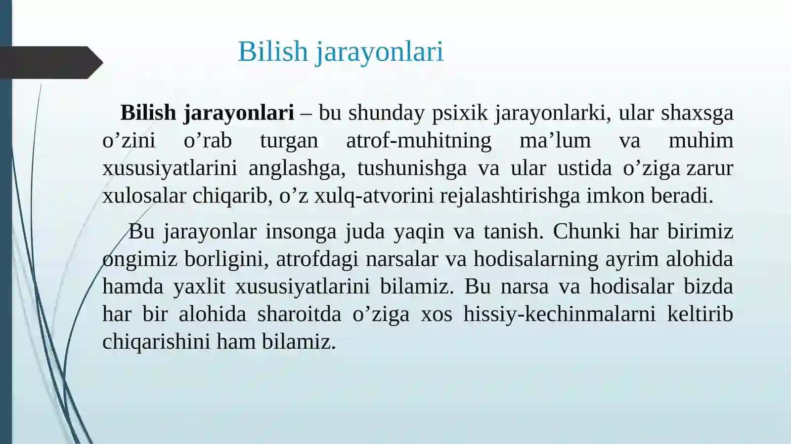 Bilish jarayonlari va professional faoliyat 2