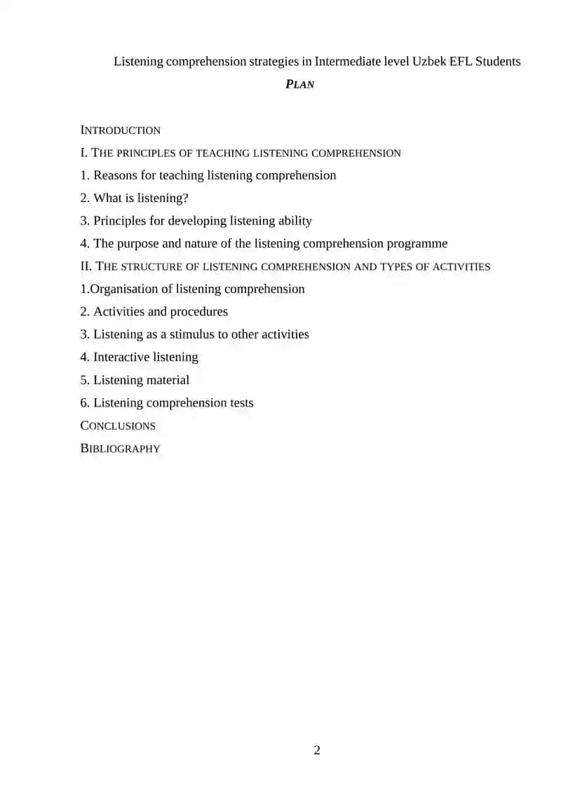 Listening comprehension strategies in Intermediate level Uzbek EFL Students 2