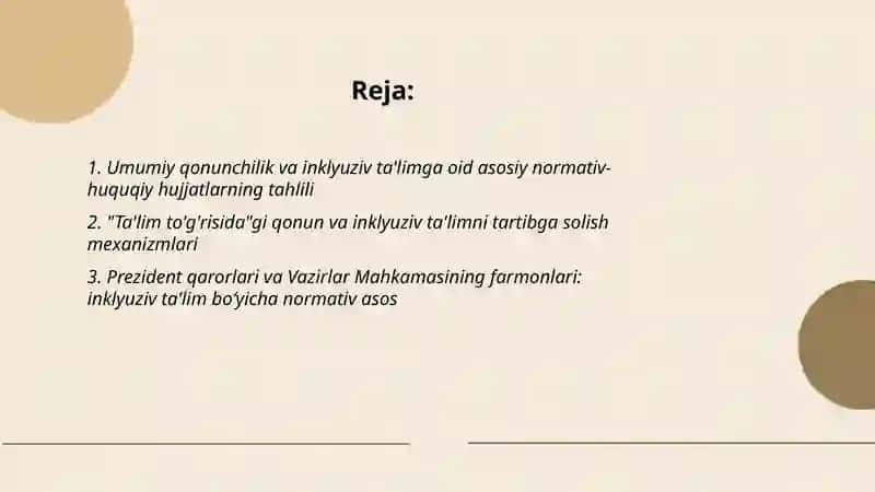 O'zbekistonda inklyuziv ta'limning me'yoriy-xuquqiy bazasini tahlil qilish 2