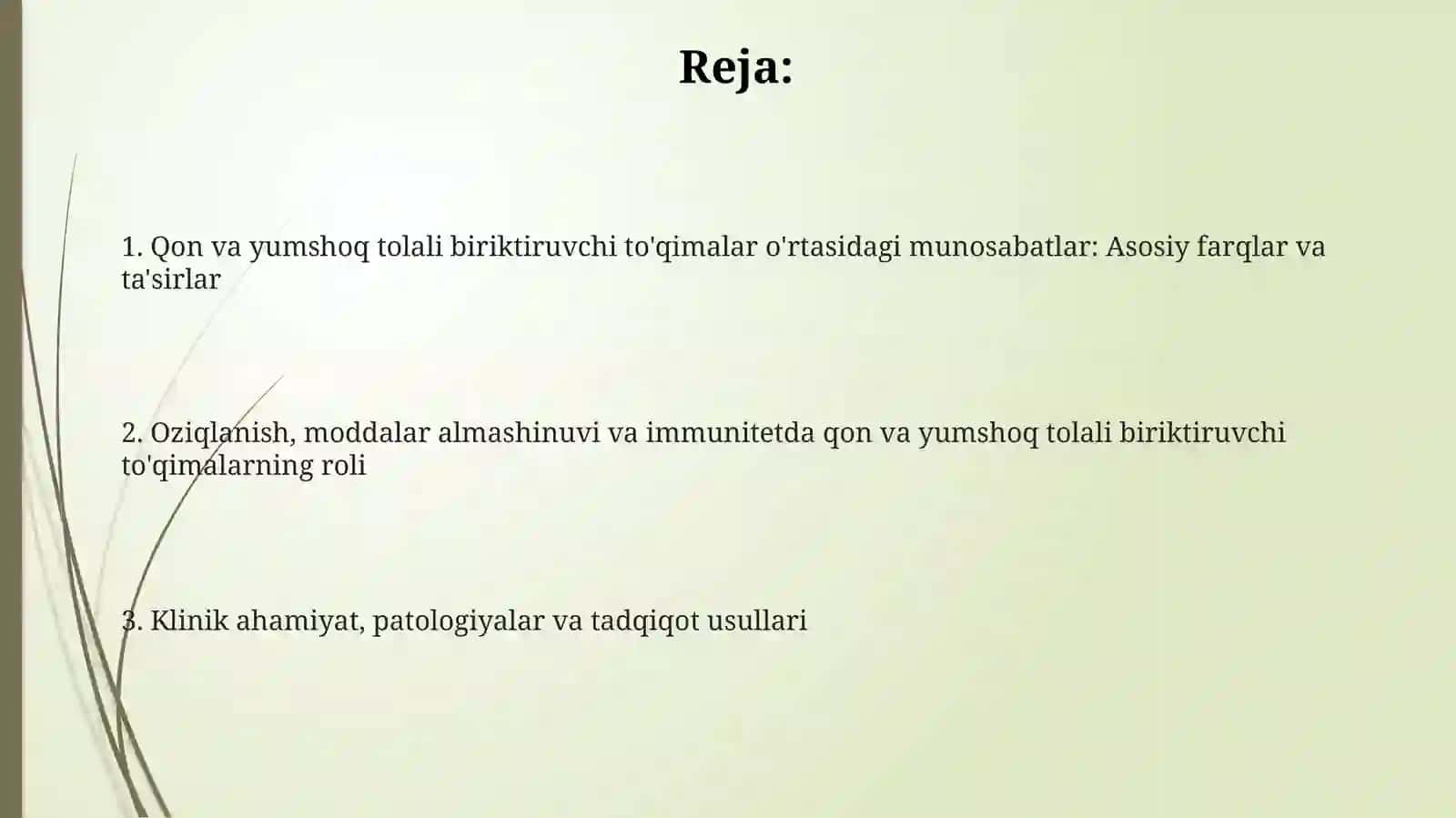 Qon va siyrak tolali biriktiruvchi to'qimalarning o'zaro munosabatlari 2
