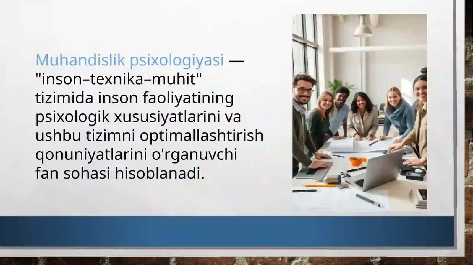 MUHANDISLIK PSIXOLOGIYASINING PREDMETI, MAQSADI VA VAZIFALARI, AMALIY ASOSLARI 2
