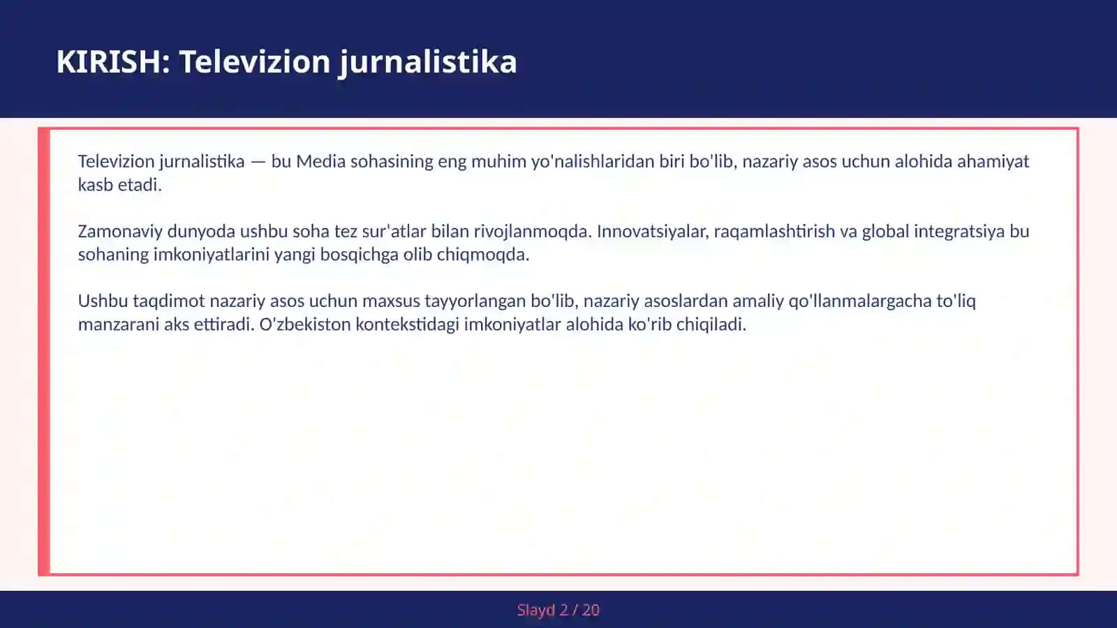 Televizion jurnalistika 2