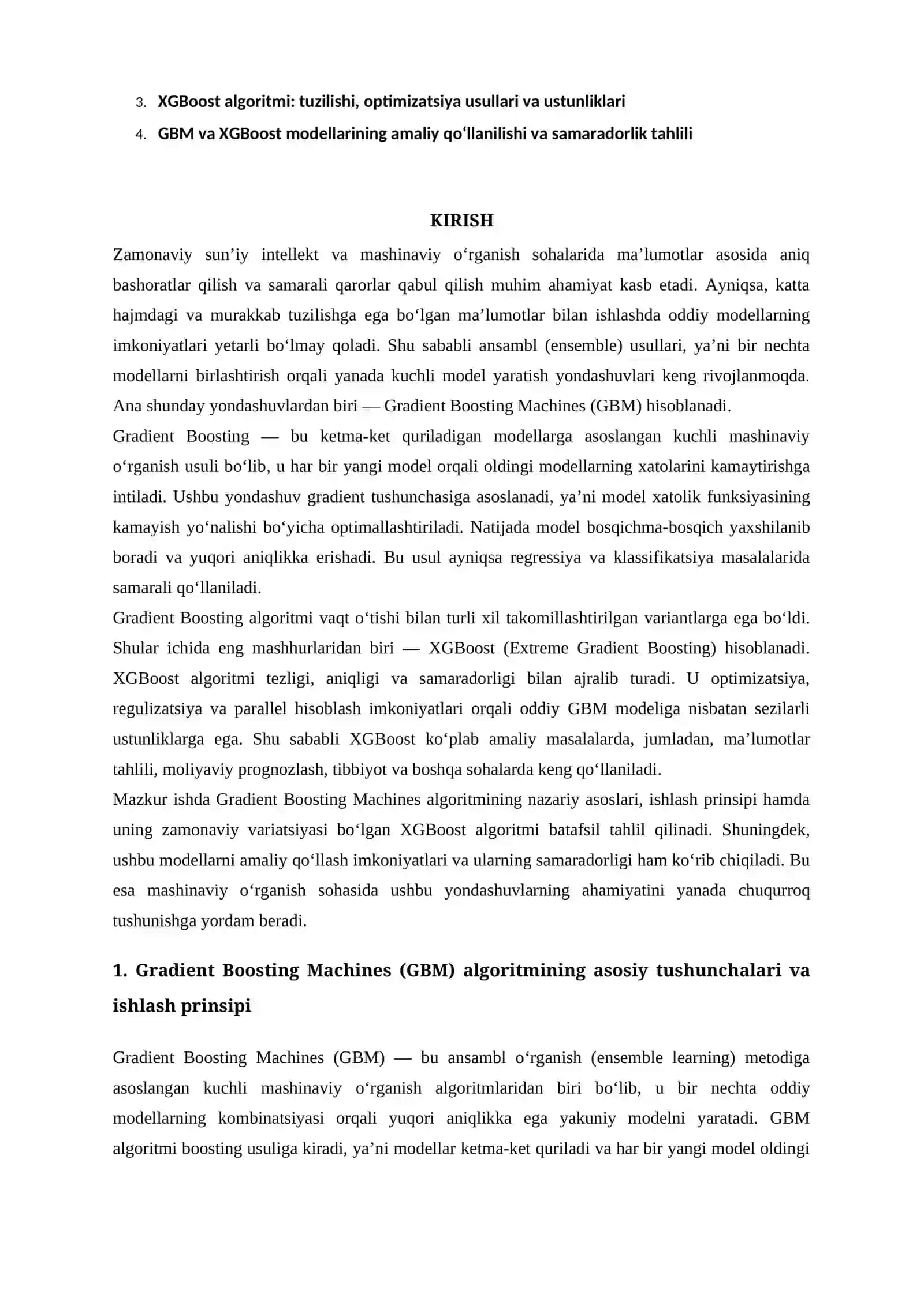 Gradient Boosting Machines (GBM) algoritmining asosiy tushunchalari va ishlash prinsipi 2