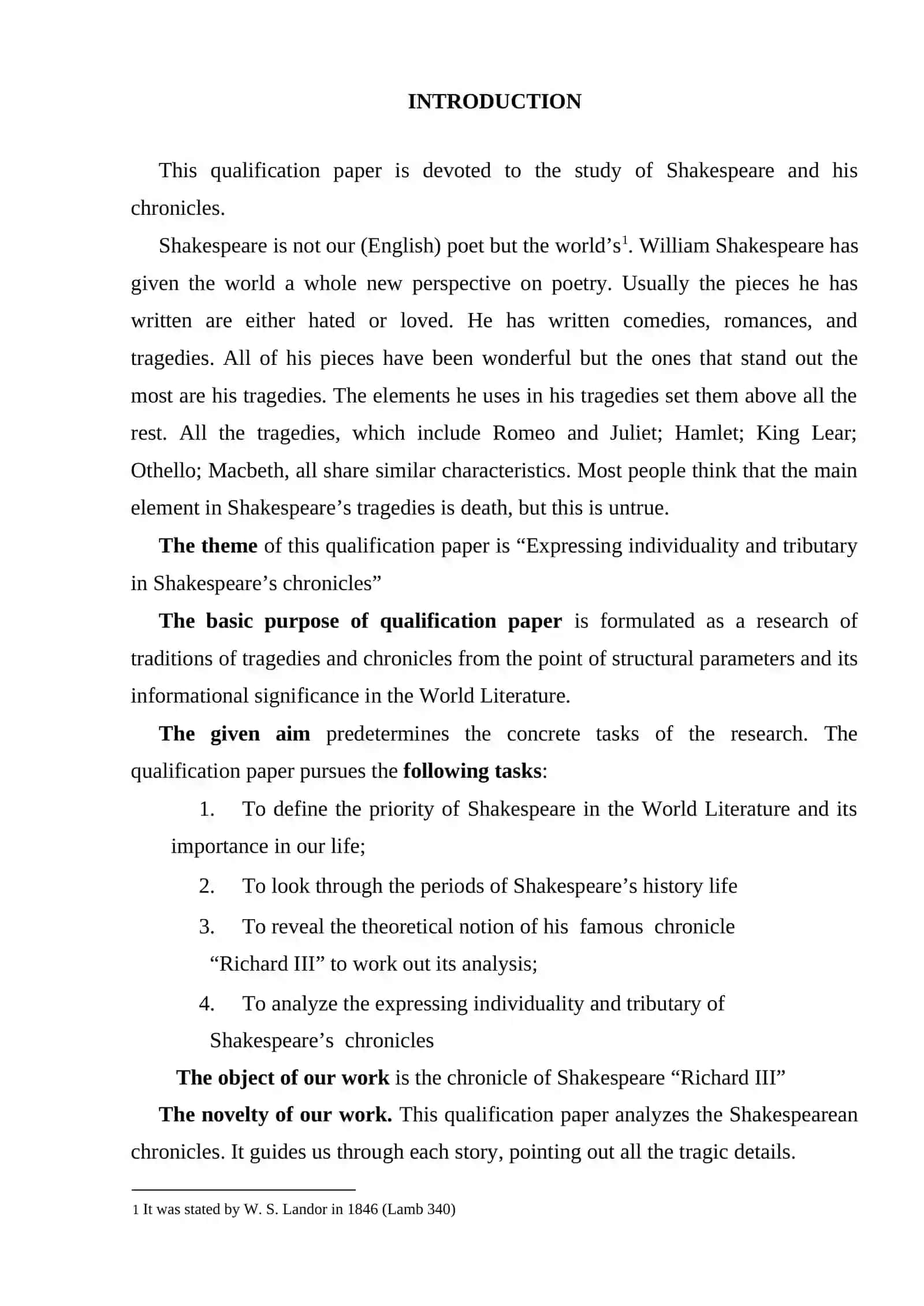Expressing the individuality and tributary in Shakespeare’s chronicles 2