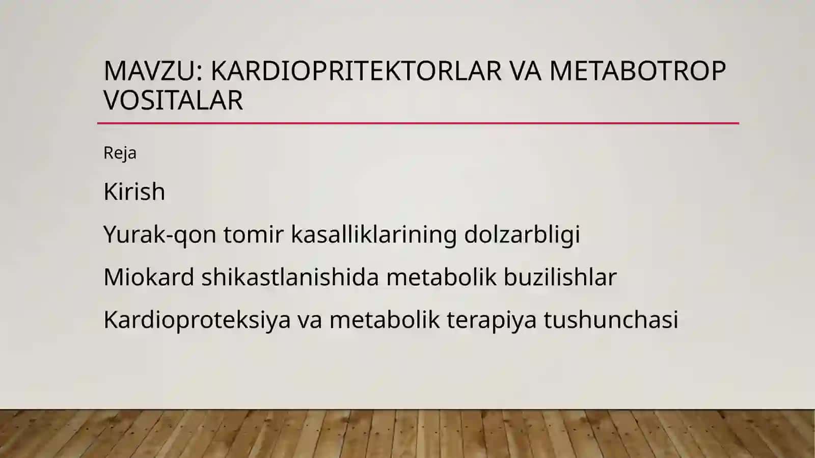Kardioprotektorlar va metabotrop moddalar 2