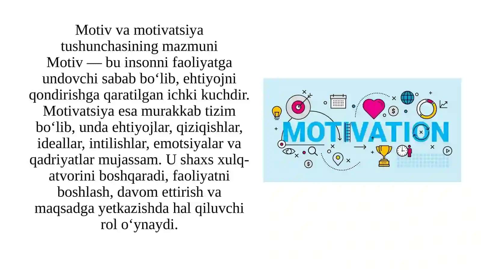 Motiv va Motivatsiyaga doir nazariyalarning tahlili 2