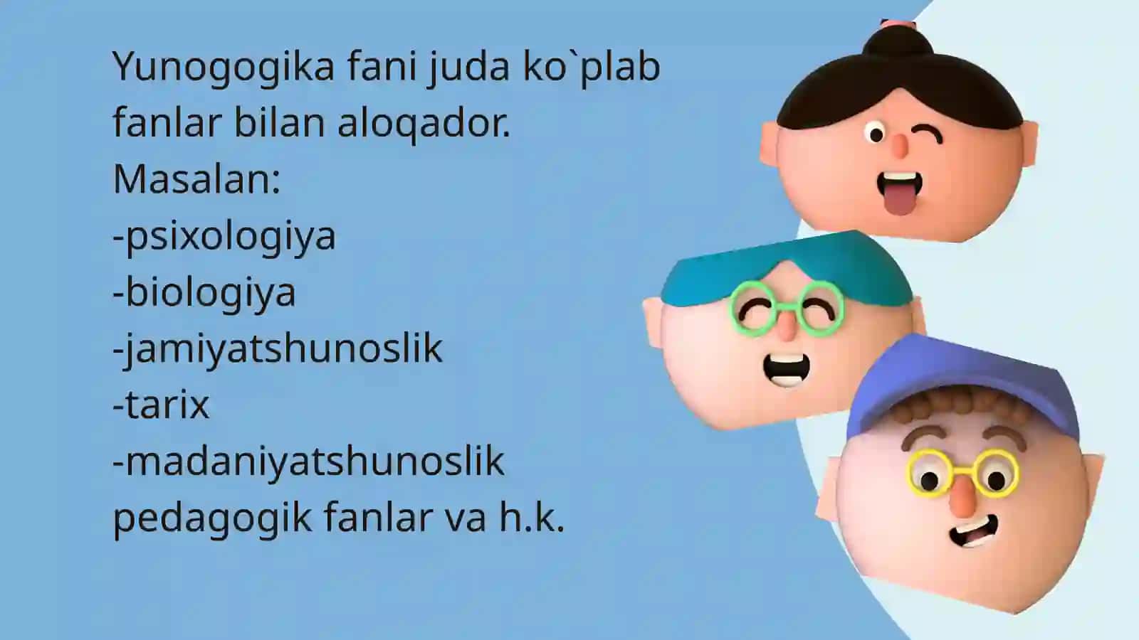 Yunogogika fanining boshqa fanlar bilan aloqadorligi. Fanning ilmiy-tadqiqot metodlari. Yoshlar bilan ishlash bo‘yicha kasbiy-pedagogik faoliyat va uning o‘ziga xosliklari 2