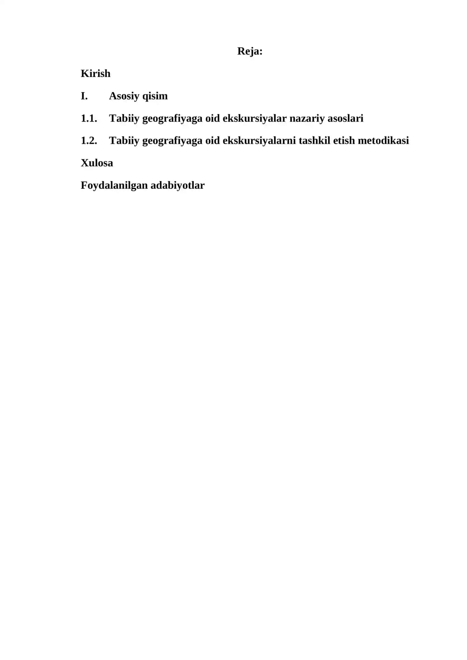 Geografiya va Tabiiy fan o’qitish metodikasi KURS ISHI 2