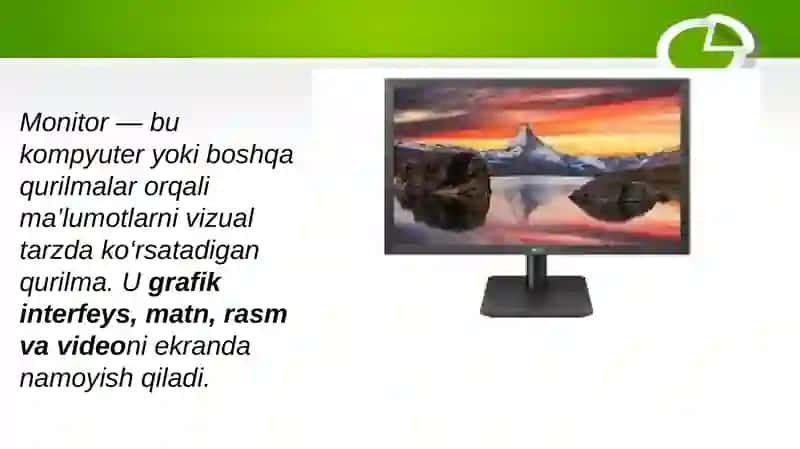 Monitor va ekraning turlari 2
