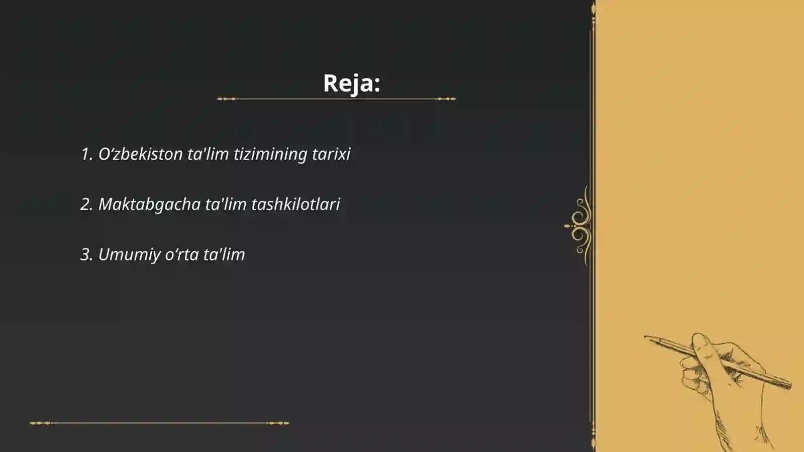 Oʻzbekiston respublikasi taʼlim tizimi Alimardonova Barchinoy 2