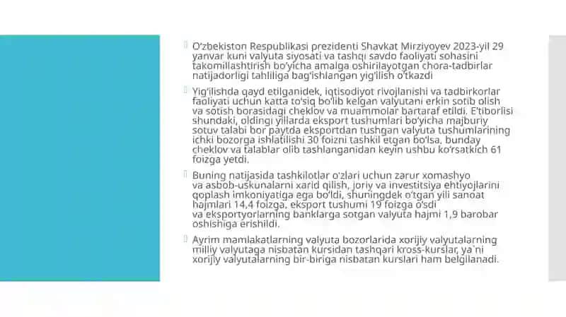 Kapital harakatibi bilan bog'liq valyuta operatsiyalari 2