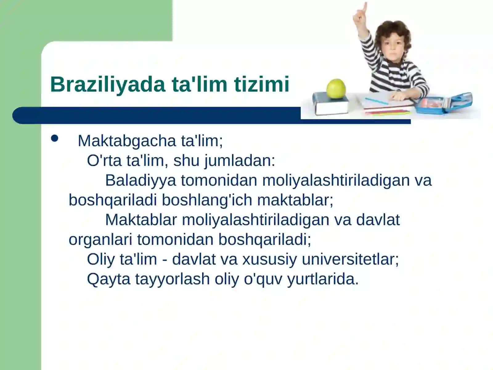 Braziliyada ta'lim tizimi 2
