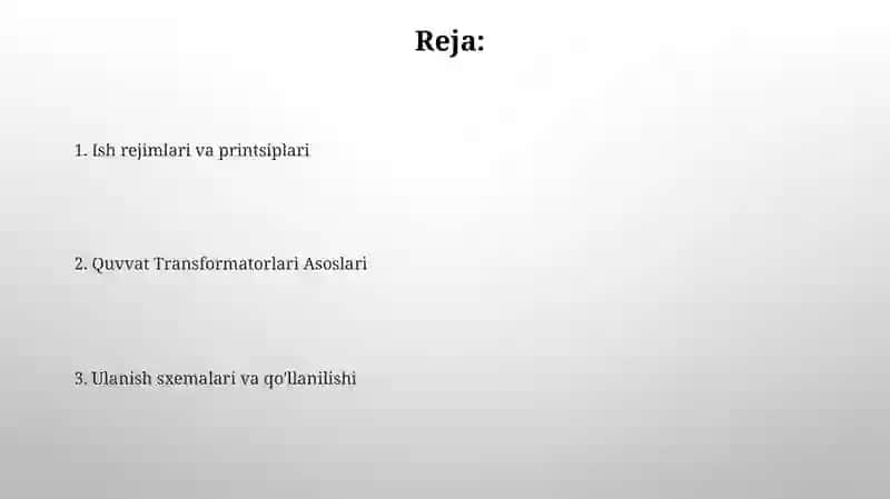 Quvvat transformatorlarining nosozliklarni bartaraf etish va texnik xizmati 2