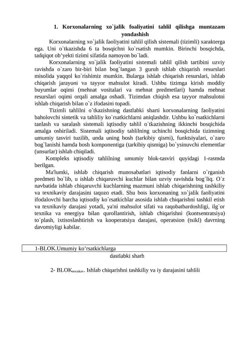 KOMPLEKS IQTISODIY TAHLIL 2