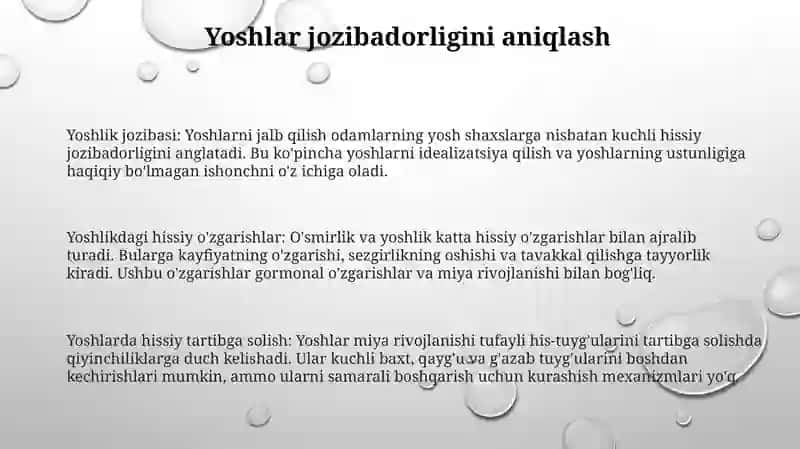 Yoshlardagi Attraktsiya Va Boladagi Emotsional O'Zgarishlar 2