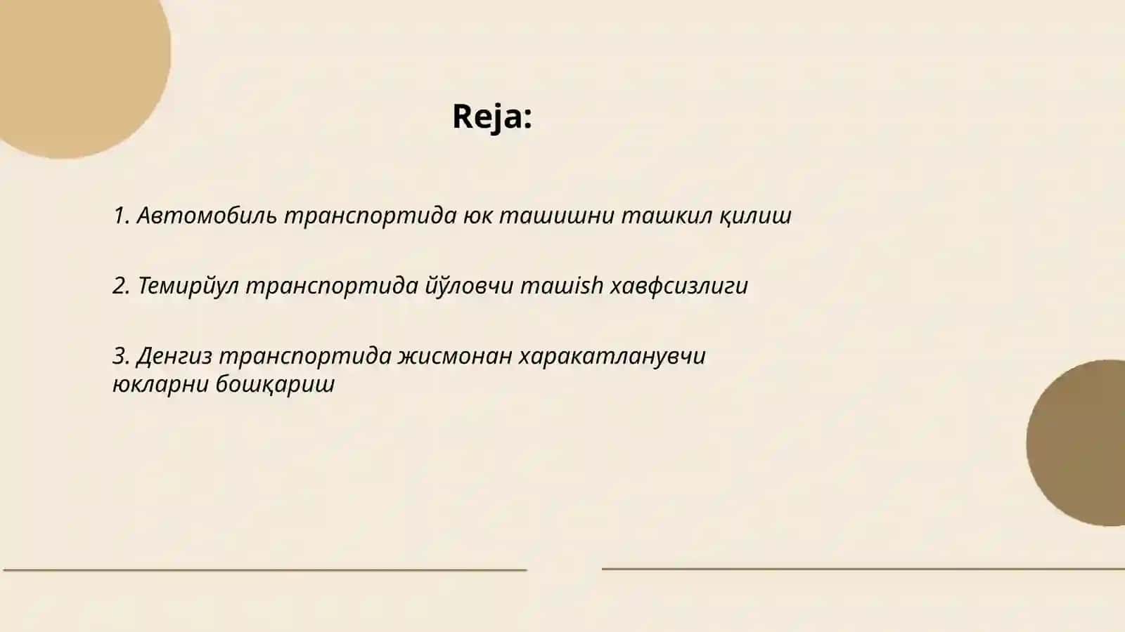 Юк ташиш ва харакатни бошқариш 2