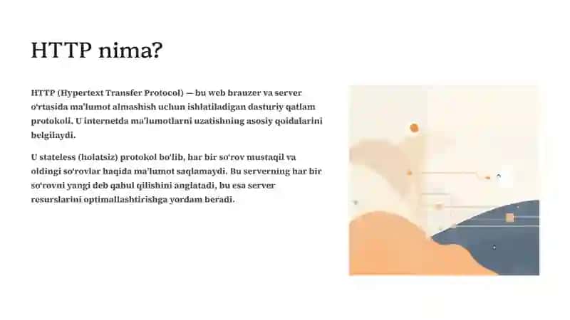 HTTP protokoli asosida web xizmatlarni tashkil etish va ishlash prinsiplarini o‘rganish 2