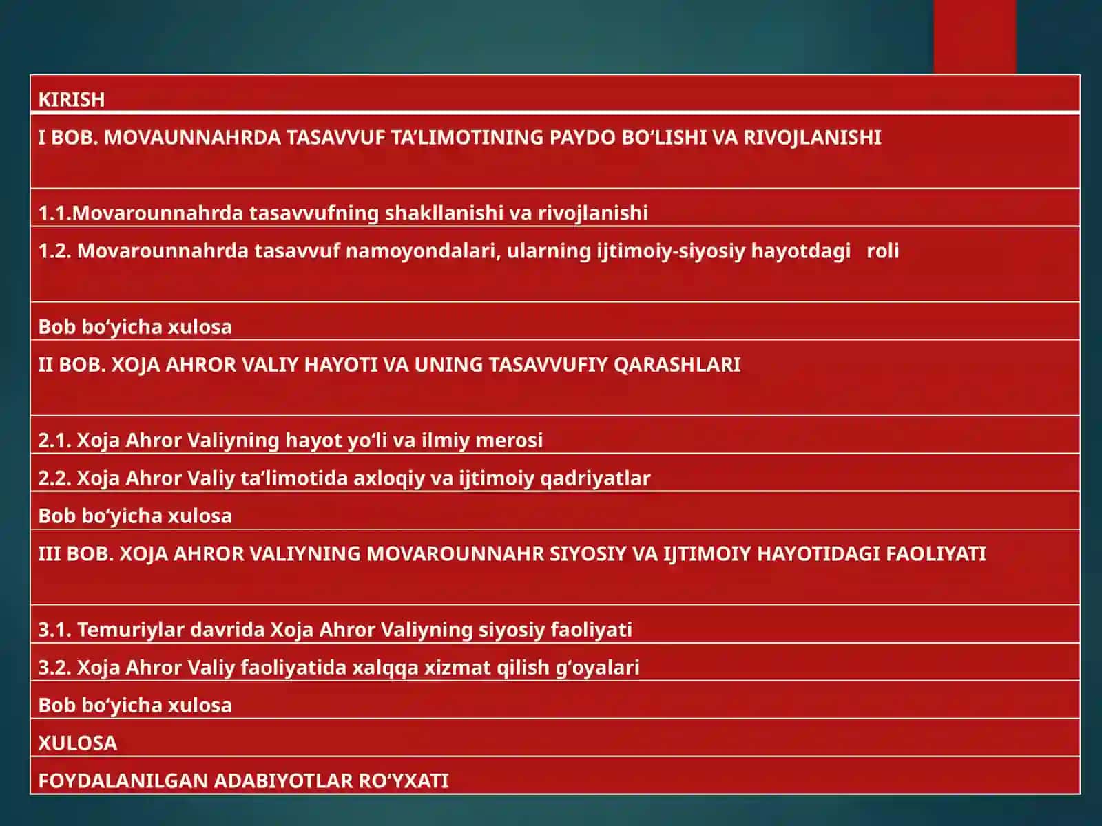 MOVAROUNNAHRDA TASAVVUF NAMOYONDALARINING SIYOSIY VA IJTIMOIY HAYOTDA TUTGAN O‘RNI (XOJA AHROR VALIY FAOLIYATI MISOLIDA) 2