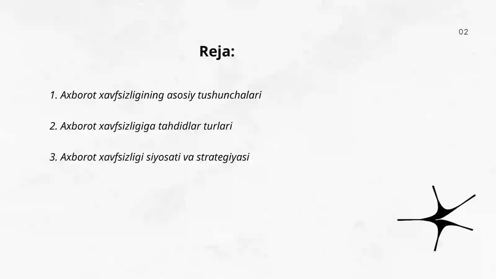 Axborot xavfsizligi va axborotlarni himoyalash usullari 2