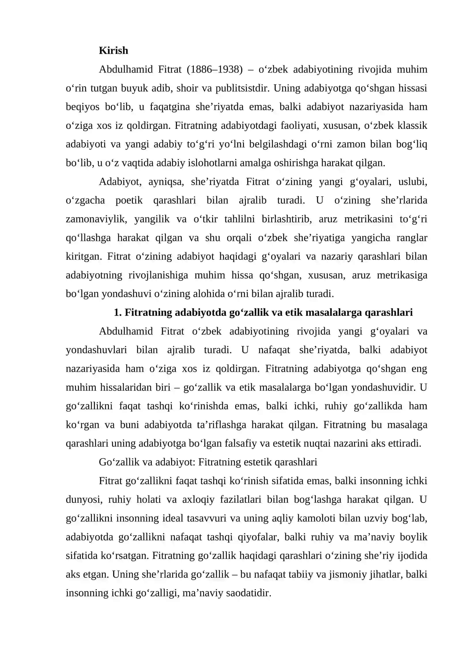 Fitratning adabiyot qoidalari. Aruz haqida asarlari 2
